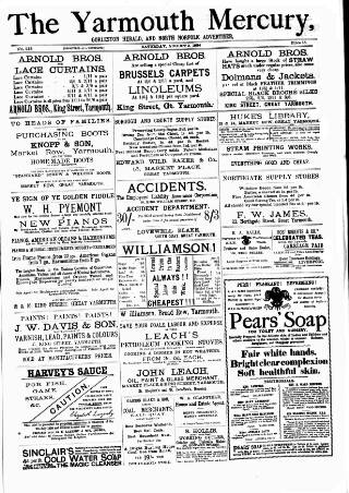 cover page of Yarmouth Mercury published on August 2, 1884