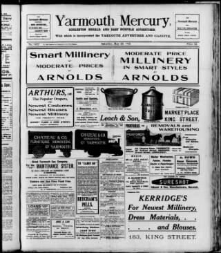 cover page of Yarmouth Mercury published on May 22, 1915