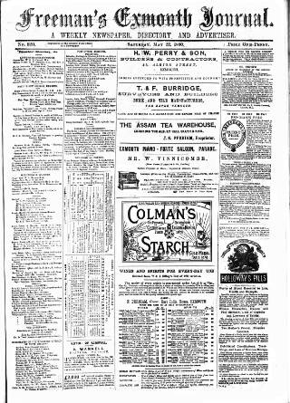 cover page of Exmouth Journal published on May 22, 1880