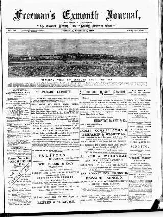 cover page of Exmouth Journal published on November 2, 1889