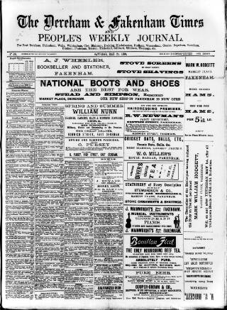 cover page of Dereham and Fakenham Times published on May 24, 1890