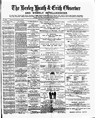 cover page of Bexley Heath and Bexley Observer published on November 2, 1889