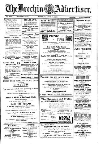 cover page of Brechin Advertiser published on June 13, 1939