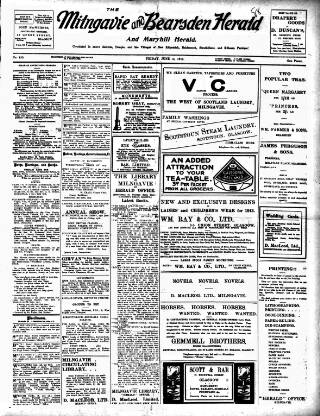 cover page of Milngavie and Bearsden Herald published on June 13, 1913