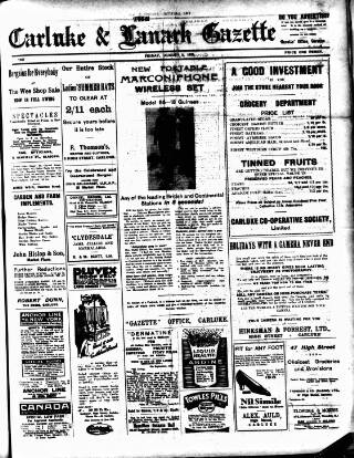 cover page of Carluke and Lanark Gazette published on August 2, 1929