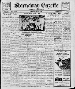 cover page of Stornoway Gazette and West Coast Advertiser published on August 2, 1960