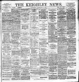 cover page of Keighley News published on November 2, 1895