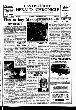 cover page of Eastbourne Herald published on November 2, 1957