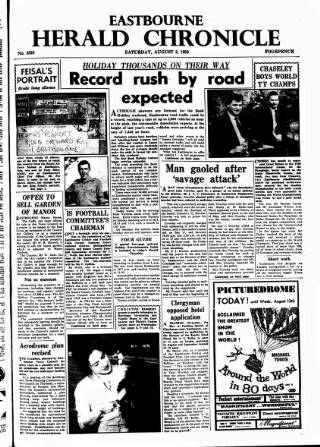 cover page of Eastbourne Herald published on August 2, 1958