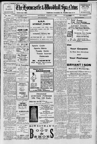 cover page of Horncastle News published on August 2, 1941