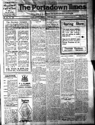 cover page of Portadown Times published on May 22, 1925