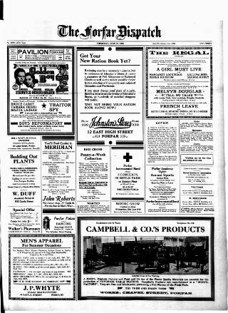 cover page of Forfar Dispatch published on June 13, 1940