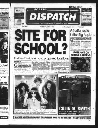 cover page of Forfar Dispatch published on April 1, 2004