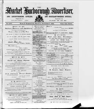cover page of Market Harborough Advertiser and Midland Mail published on November 2, 1886