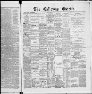 cover page of Galloway Gazette published on September 22, 1883