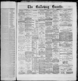 cover page of Galloway Gazette published on June 13, 1885
