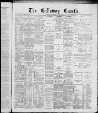 cover page of Galloway Gazette published on May 22, 1886
