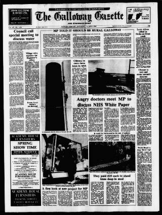 cover page of Galloway Gazette published on April 1, 1989