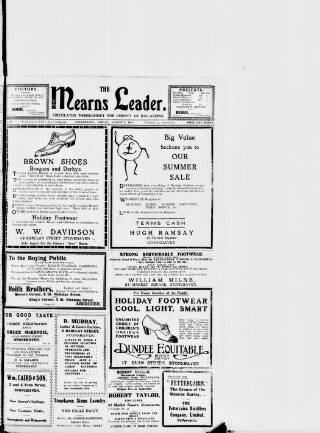 cover page of Mearns Leader published on August 2, 1918