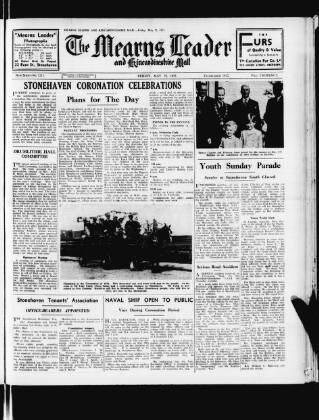 cover page of Mearns Leader published on May 22, 1953