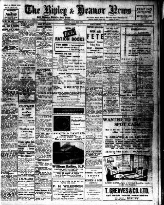 cover page of Ripley and Heanor News and Ilkeston Division Free Press published on May 22, 1942