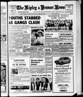 cover page of Ripley and Heanor News and Ilkeston Division Free Press published on April 1, 1977