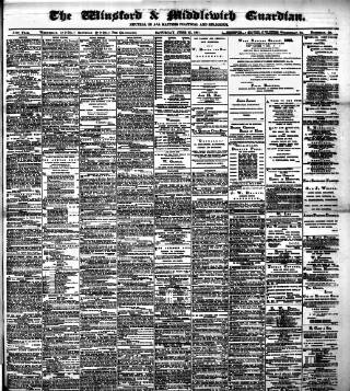 cover page of Winsford & Middlewich Guardian published on June 13, 1891