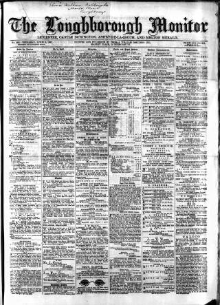 cover page of Loughborough Monitor published on April 4, 1867