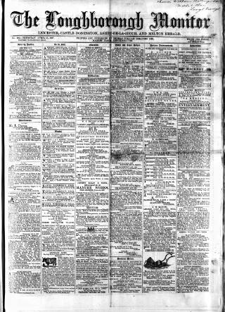 cover page of Loughborough Monitor published on April 18, 1867