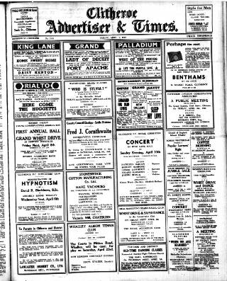 cover page of Clitheroe Advertiser and Times published on April 1, 1949