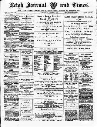cover page of Leigh Journal and Times published on August 2, 1879