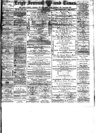 cover page of Leigh Journal and Times published on May 22, 1885