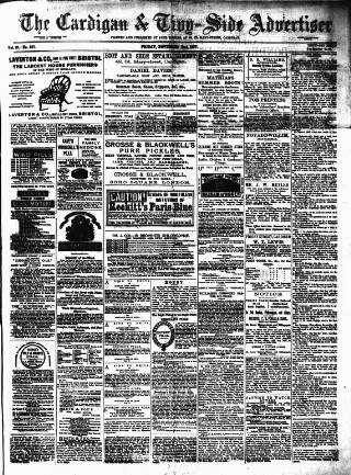 cover page of Cardigan & Tivy-side Advertiser published on November 2, 1877