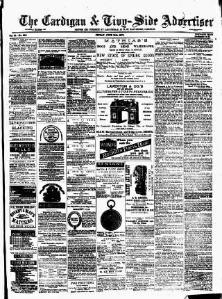 cover page of Cardigan & Tivy-side Advertiser published on June 13, 1879