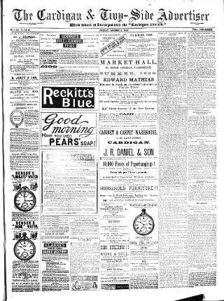 cover page of Cardigan & Tivy-side Advertiser published on August 2, 1889