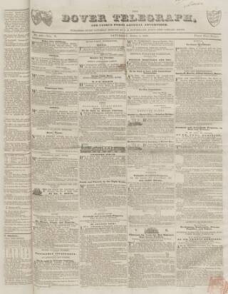 cover page of Dover Telegraph and Cinque Ports General Advertiser published on April 1, 1843