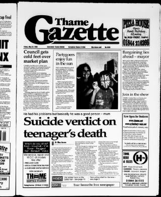cover page of Thame Gazette published on May 22, 1998