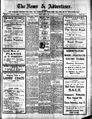 cover page of Todmorden & District News published on August 2, 1935