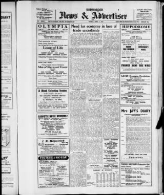 cover page of Todmorden & District News published on April 1, 1955