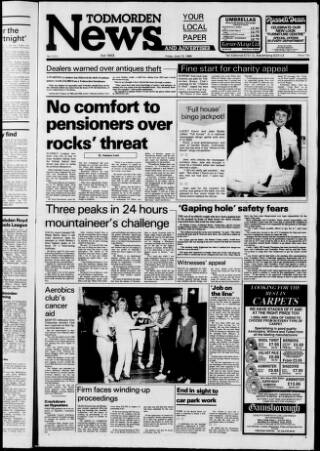 cover page of Todmorden & District News published on June 13, 1986