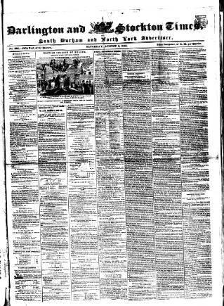 cover page of Darlington & Stockton Times, Ripon & Richmond Chronicle published on August 2, 1851