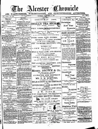 cover page of Alcester Chronicle published on December 13, 1890