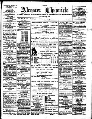 cover page of Alcester Chronicle published on November 2, 1895
