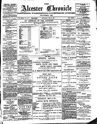 cover page of Alcester Chronicle published on June 13, 1896