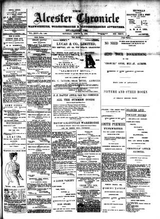 cover page of Alcester Chronicle published on August 2, 1902