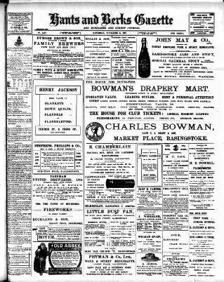 cover page of Hants and Berks Gazette and Middlesex and Surrey Journal published on November 2, 1907