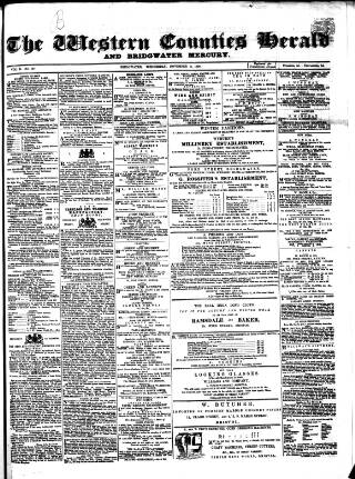 cover page of Bridgwater Mercury published on November 2, 1859