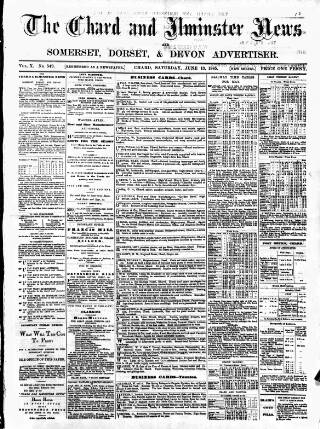 cover page of Chard and Ilminster News published on June 13, 1885