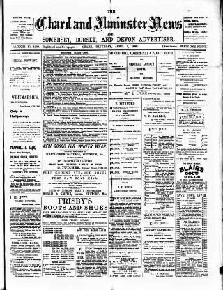 cover page of Chard and Ilminster News published on April 1, 1899