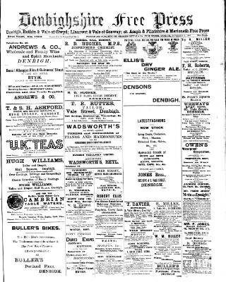 cover page of Denbighshire Free Press published on November 2, 1907